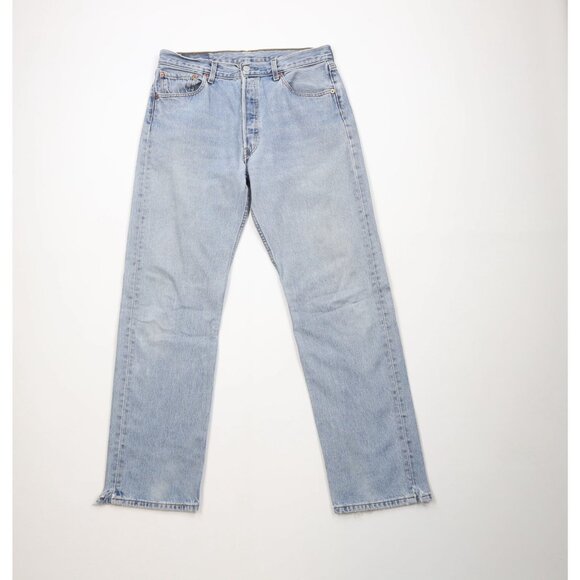 Vintage Y2K 2000 Levis 501xx Mens 33x32 Distressed Button Fly Original Fit Jeans - Picture 1 of 16